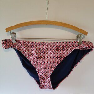 GAPBODY OUTLET RUCHED SIDE GEOMETRIC BIKINI BOTTOM RED/WHITE/BLUE-SIZE XL-NWT